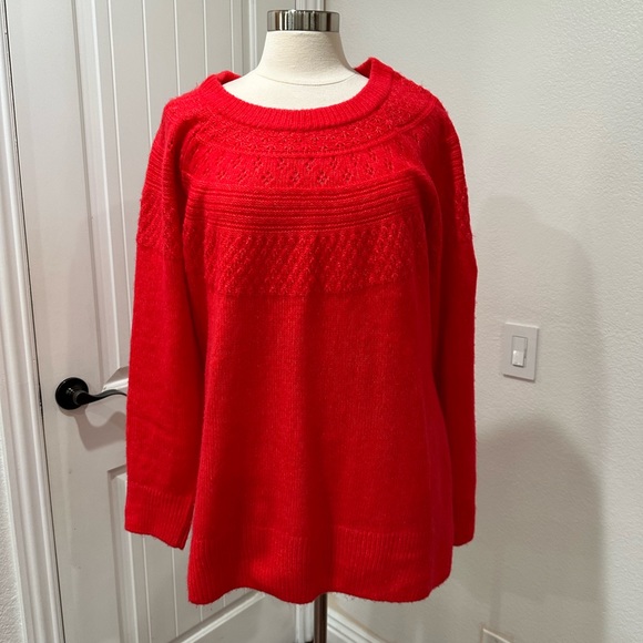 EVRI Sweater Plus Size 2X Red Zinnia - Picture 2 of 7